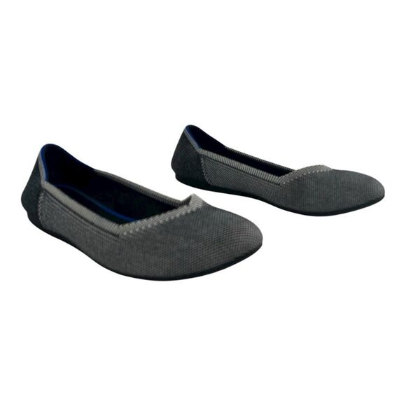 Rothy’s Womens Size 8 The Flat Grey Birdseye Round Toe Flats - Picture 1 of 10